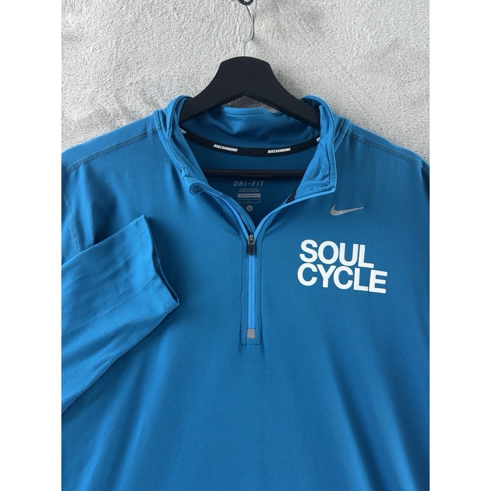 Nike‎ x Soulcycle Quarter Zip Sweater Mens Size Large Blue Long Sleeve